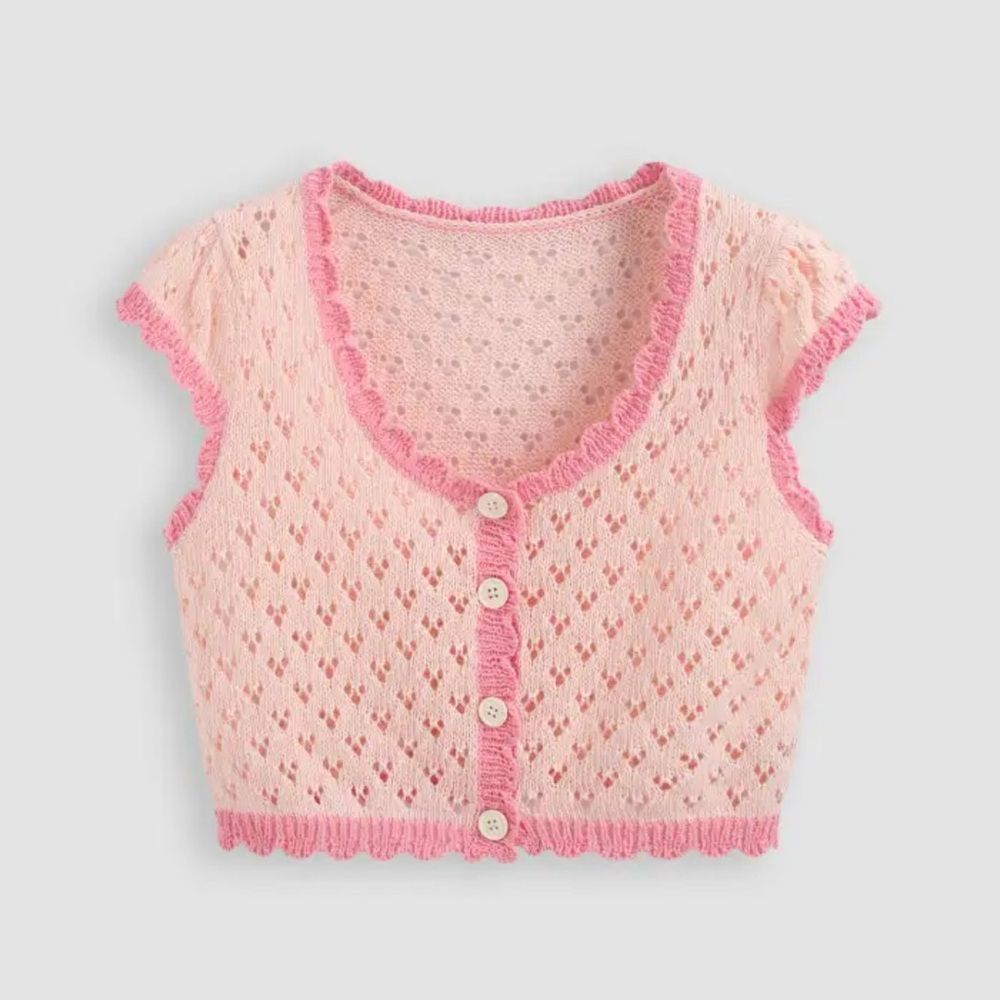 Cider Pink Knit Sweater Vest